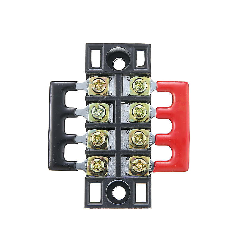 600V 15A 4P Double Row Wire Barrier Terminal Block Dual Row Terminal Block with 2 Connector Strips Power Distribution Terminal