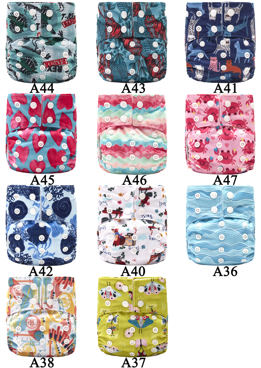 4Pcs Newborn 3-8kg Baby Diaper NB Pocket Cloth Diapers Washable Reusable Nappy Soft Polar Fleece Lining Waterproof PUL