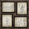 Chemical Element Vintage Posters Print Science Wall Art Pictures Periodic Table Chemistry Art Canvas Painting Laboratory Decor