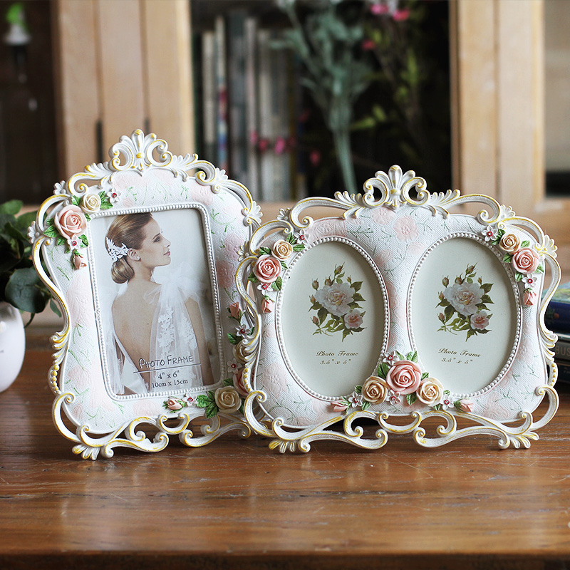 Decoration Photo Frame Holder Wedding Picture Resin Frame Act Painting Vintage Photo Frame, Wedding Birthday Gift, Free Shipping