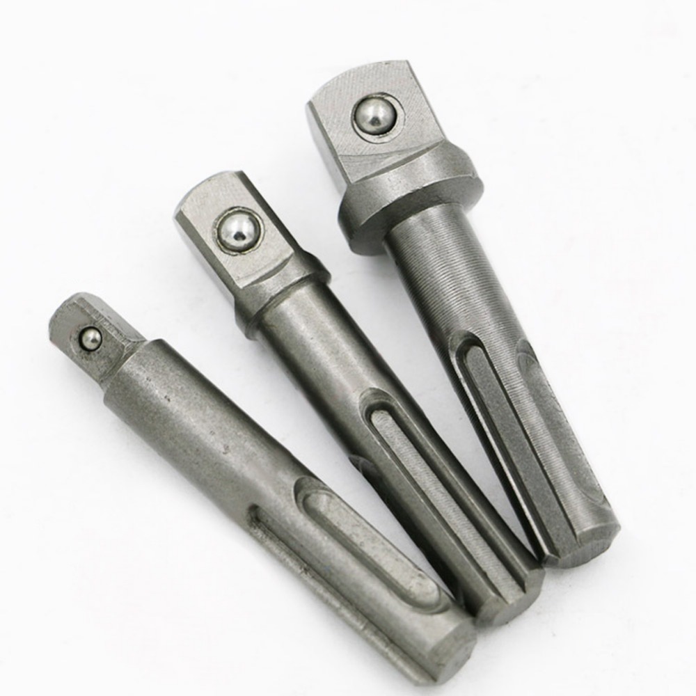 3Pcs 1/4" 3/8" 1/2" Socket Nut Driver Adaptor Set SDS Drill Chuck Adapter Power Extension Tool For hammer impact Power drill