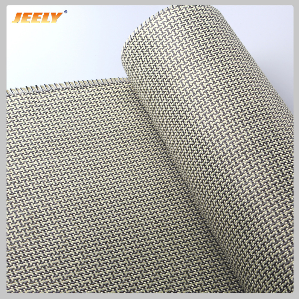 Jeely 185g/m2 Aramid 1500D Carbon 3K Fiber Hybrid Woven Fabric Plain Cloth 1m Width