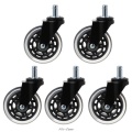 5Pcs 11x22mm Office Chair Wheels Wivel Rubber Caster Wheel Safe Rolling Caster Replacements For Home Furniture