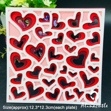 Metal Cutting Die Cut Layered background Heart Square Scrapbook Paper Craft Handmade Card Album Punch Art Cutter Alinacutle Die