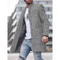 Woolen Coat Trench Windbreaker 2021 Mens Suit Collar Jacket Men's Slim Fit Windbreak Long Coat Men Winter Coats Homme Plus Size