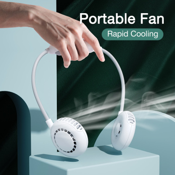New Hand Free Personal Fan - Portable USB Battery Rechargeable Mini Fan Headphone Design Wearable Neckband Fan Cooler Fan