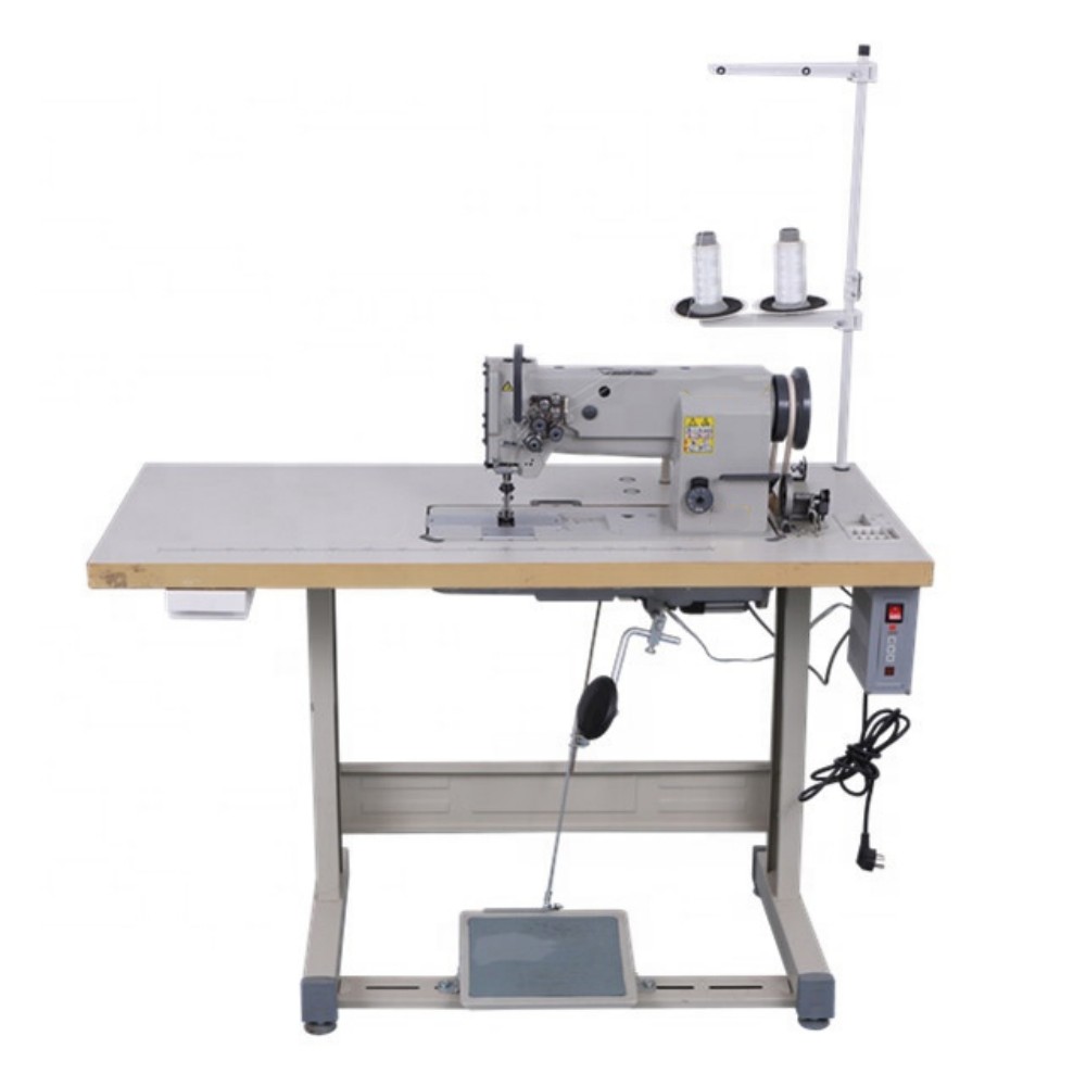 HM-8400-1 Twin Needle Flat Bed Walking Foot Sewing Machine Sofa Stitch Machine (1)(1)