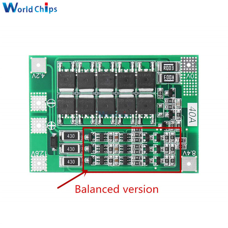 3S 40A Li-ion Lithium Battery Charger Lipo Cell Module PCB BMS Protection Board For Drill Motor 12.6V Enhance/Balance Version