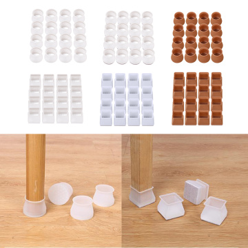 16pcs Silicone Table Chair Leg Protector Cover Anti-Slip Furnitures Feet Cap Pads