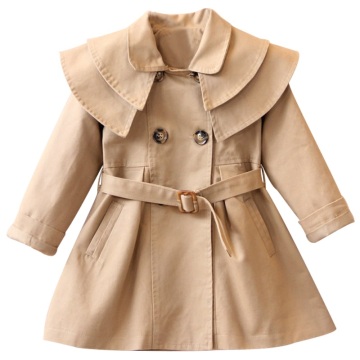 European and American Style Girls jacket Girl Trench Coat 2-7Yrs Fashion Kids Girl Solid Coats Winter Autumn Hooded Outerwear