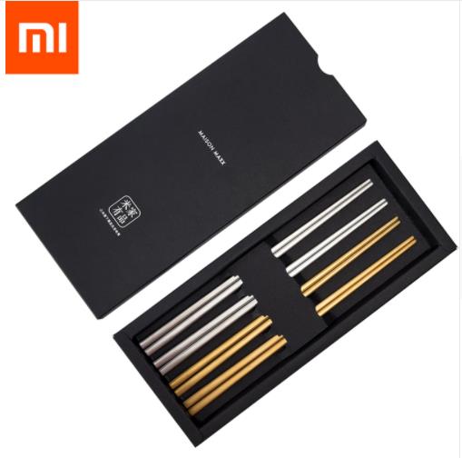 Xiaomi Mijia Maision Maxx Chopsticks 304 Stainless Steel Chopsticks Chinese Chopsticks Cultural Gifts 4 Pairs High Quality