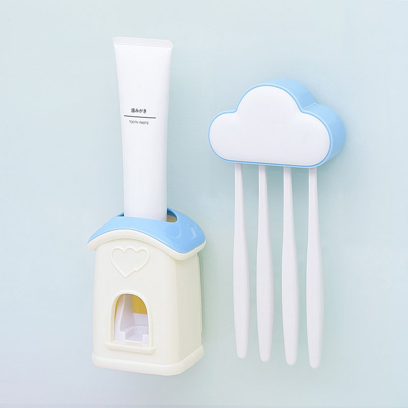 Automatic Toothpaste Dispenser Bathroom Accessories Set Toothpaste Dispenser For Child Toothpaste Squeezer Toothbrush Holder