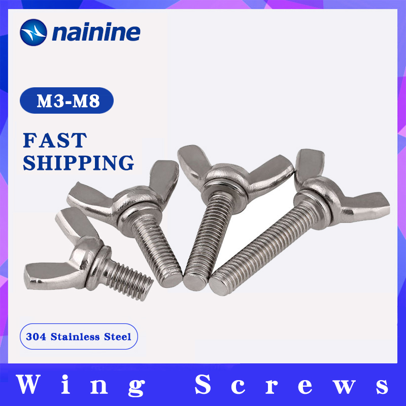 [M3 M4 M5 M6 M8 M10] DIN316 304 Stainless Steel Butterfly Bolt Wing Bolt Thumb Wing Screw Claw Hand Tighten Screws