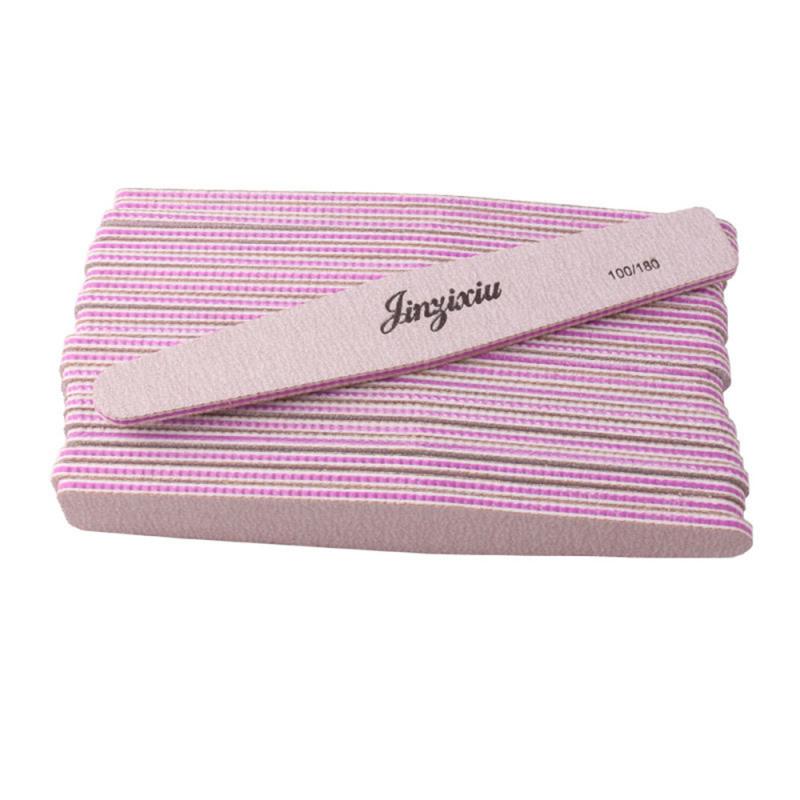 1pcs Sandpaper Nail File Lime 100/180 Double Side Sanding Buffer Block Set Pink Nail Files For UV Gel Polish Manicure Tool