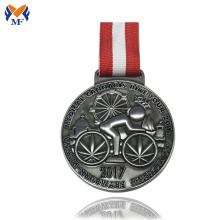 Silver Metal Bicycle Race Medal