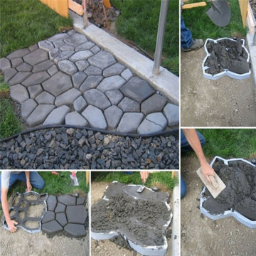 DIY Reusable Concrete Path Maker Mould Stepping Stone Paver Lawn Patio Garden Yard Brick Slab Walkway Pavement Cement Molder
