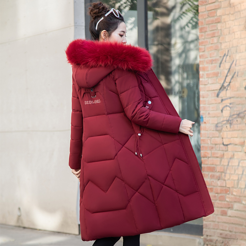 Plus Size X-long Winter Down Jacket Women 2020 Hooded Solid Casual Women's Down Coat With Fur Collar Solid Thick Overcoat Female