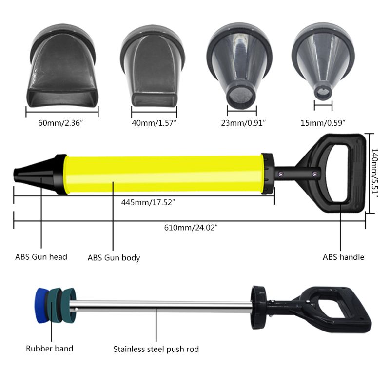 Caulking Gun Cement Lime Pump Grouting Mortar Sprayer Applicator Grout Filling Tools With 4 Nozzles