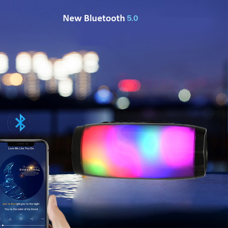 Bluetooth Speaker Portable Speaker Powerful High BoomBox Outdoor Bass HIFI TF FM Radio with LED Light