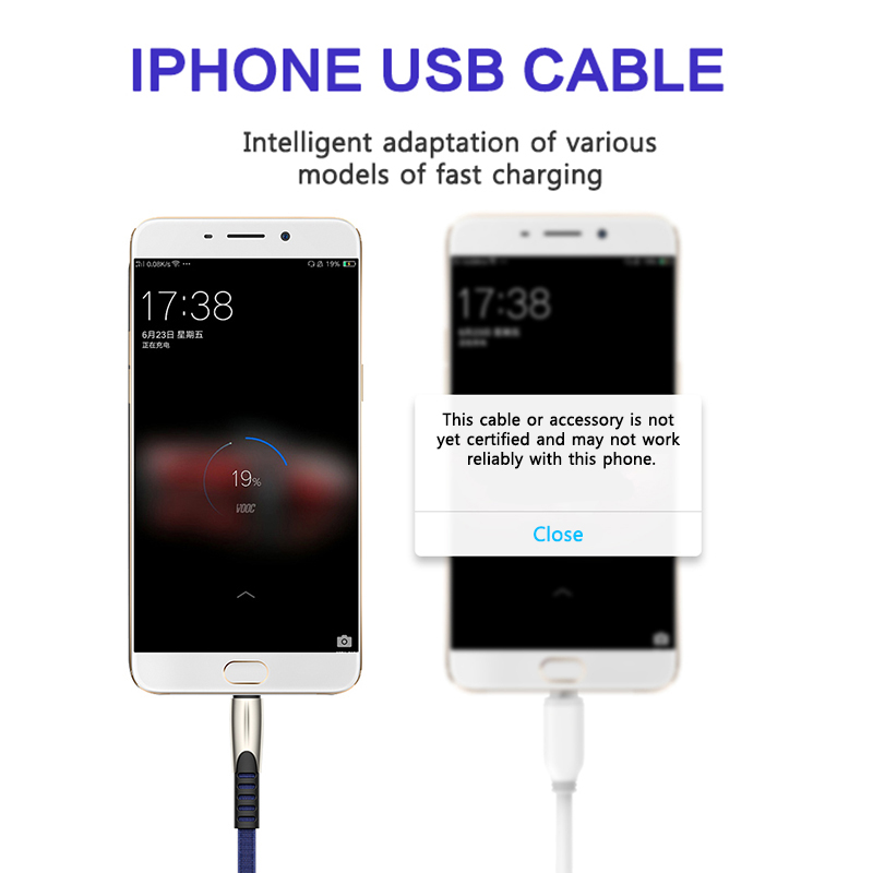 NOHON 3M 2M Fast Charging Cable 3A USB Cable For iPhone X Xs Xr 8 7 6S 6 Plus SE iPad iPod Macbook iOS Cable Quick Charger Cord