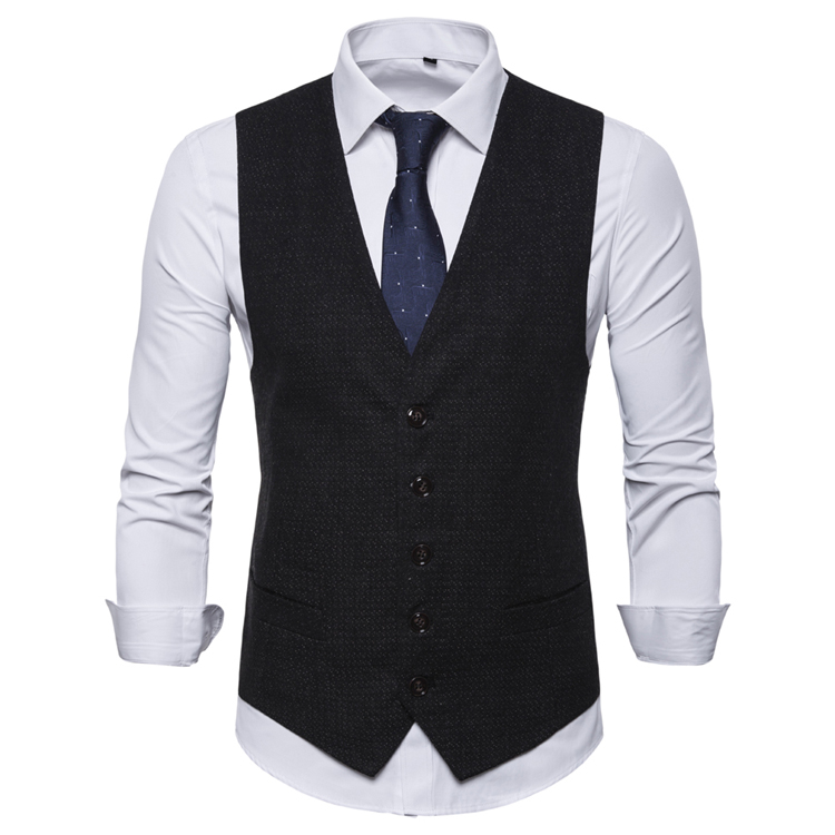 Men Suit Vest Europe Size 2019 Spring Autumn Business Casual V-neck Vest for Men Waistcoat
