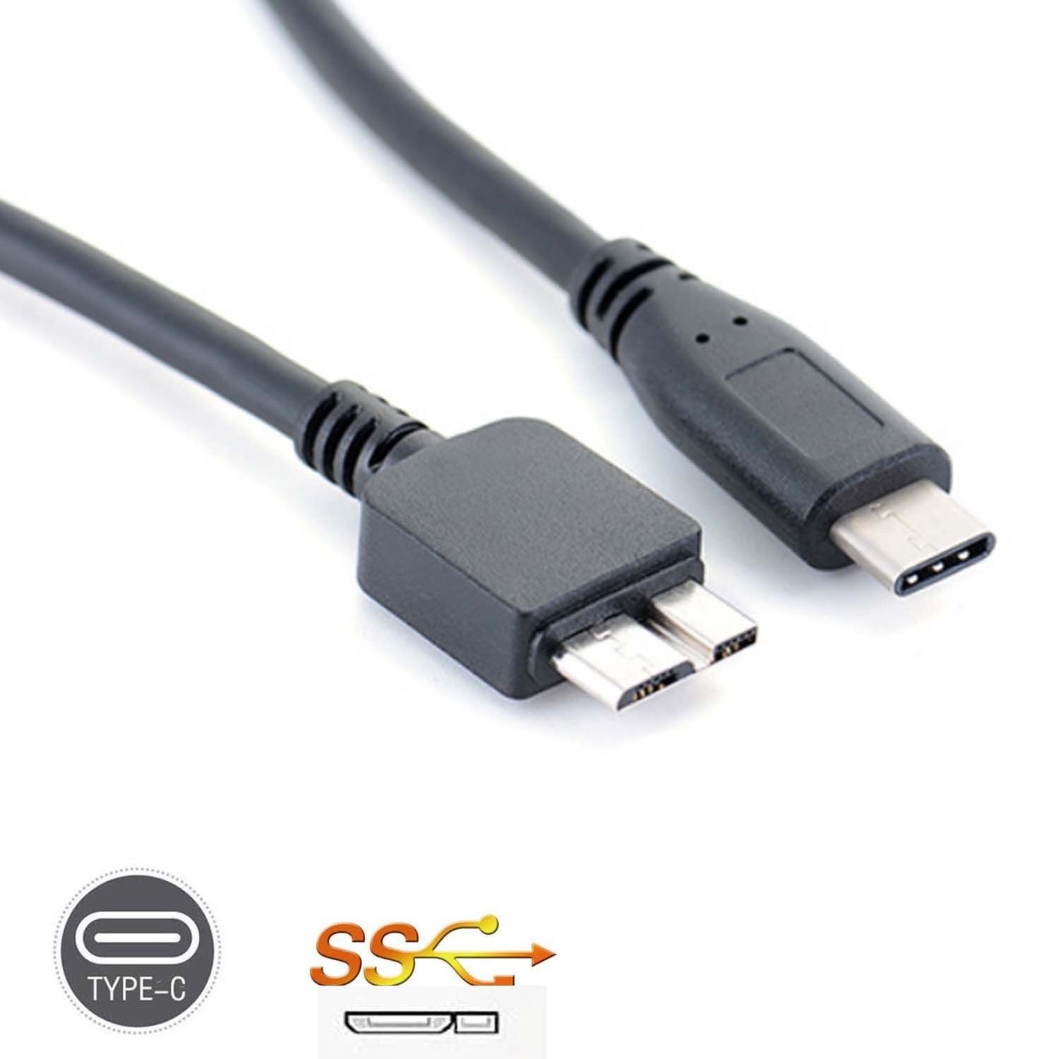 USB 3.1 Type-C USB-C to USB 3.0 Micro B Cable Connector For Macbook, MacBook Pro, MacBook Air 2018 to External Hard Drive