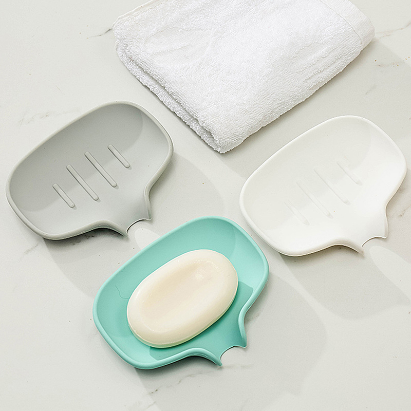 Creative Bathroom Silicone Soap Dish Portable Anti-slip Soap Sponge Drip Tray Shower Soap Holder Bathroom Accessories