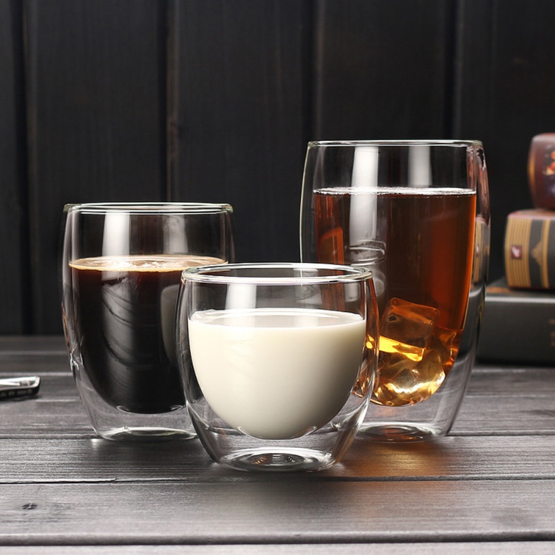 80/600ml Water Cup Coffee Cup Heat Resistant Double Glass Beer Handmade Whiskey Glass Cup Tea Cup