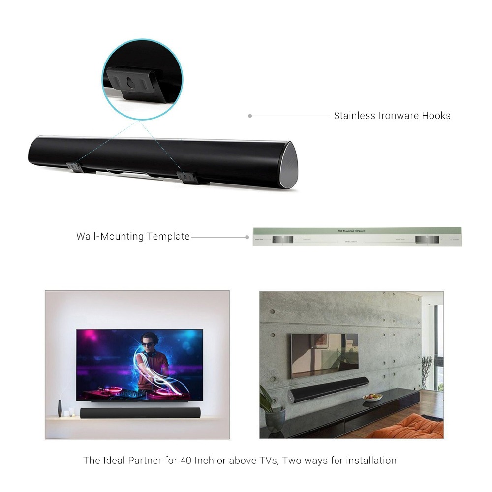 ELE ELEOPTION Home Theater 2.0 Sound System 100W Soundbar TV Bluetooth Speaker Support Optical AUX TV Sound Bar Subwoofer For TV