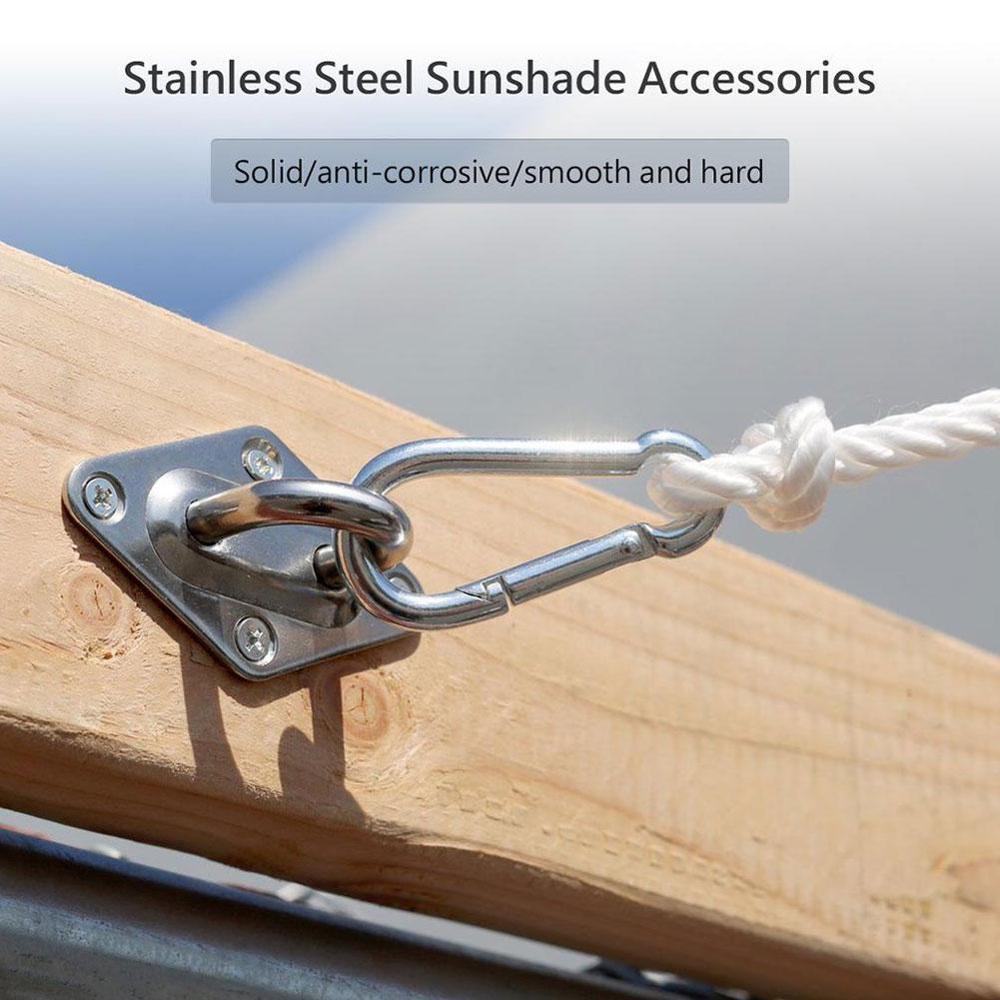 Quadrangle Sun Shade Sail Stainless Steel Hardware Installation Kit Canvas Cap Tent Boat Marine Silver Snap Fastener Sockets