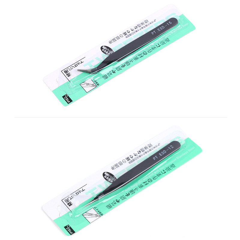 Stainless Steel Nippers Tweezers For Nail Sticker Rhinestone Picking Tools Curved and Straight Head Tweezers NBH