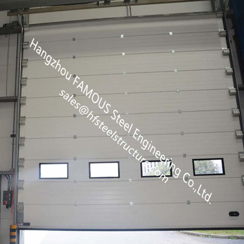 PU Foaming Industrial Automatic Handle Garage Door EPS Sandwich Panel Sliding Door For Workshop