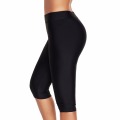 Women Swimwear Bottoms Black Swim Pants Capris Cropped Pants Fitness Swim Trunks Surf Sport Shorts Slim Leggings Tights