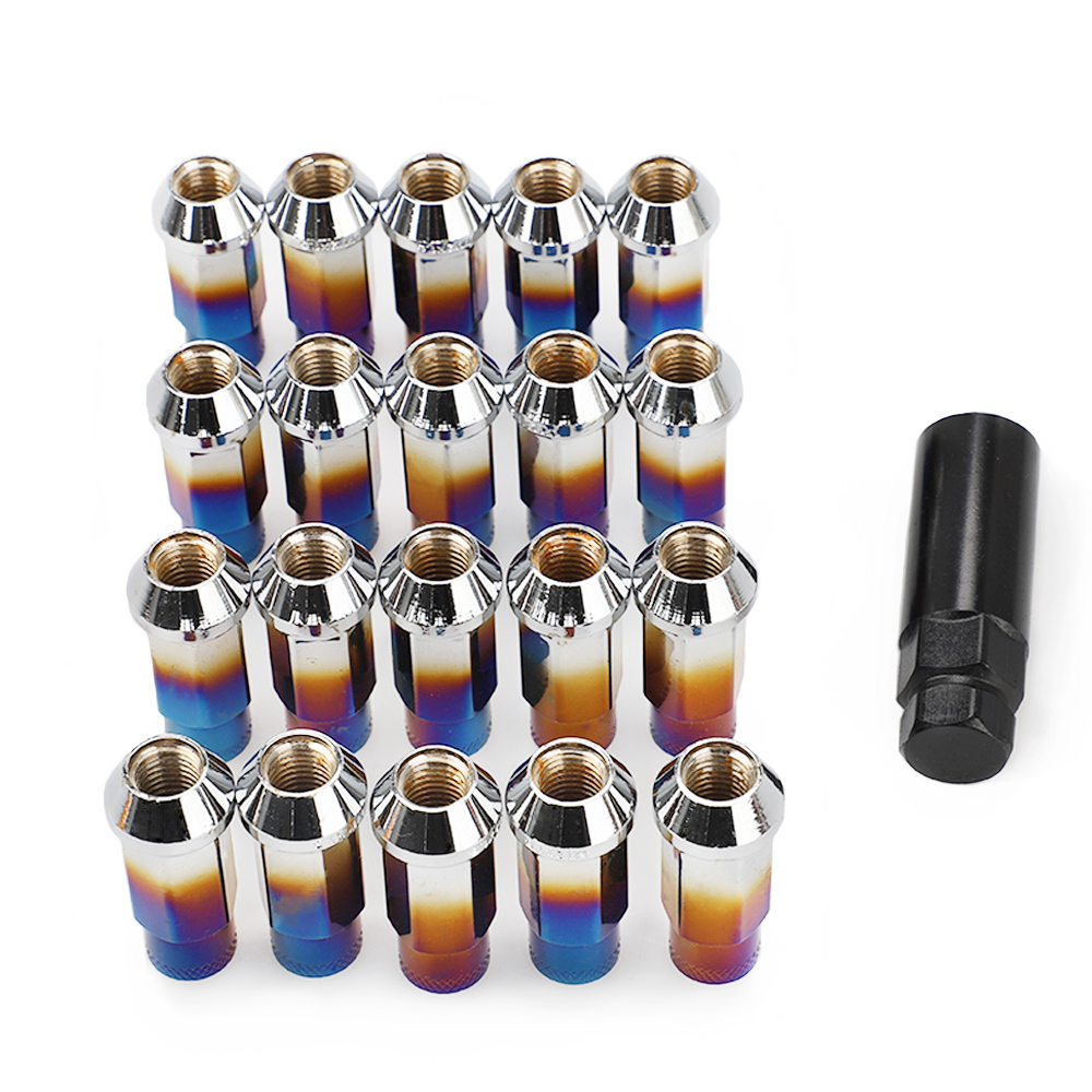 20PCS stainless steel Bluing color Car Modification Wheel Nuts Lug Nuts Bolts m12x1.5 m12x12.5 For Mitsubishi Acura Infiniti