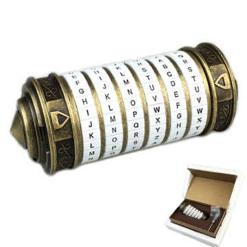 Leonardo DaVinci Code Toys Metal Cryptex Locks Wedding Gifts Valentine's Day Gift Letter Password Escape Chamber Props