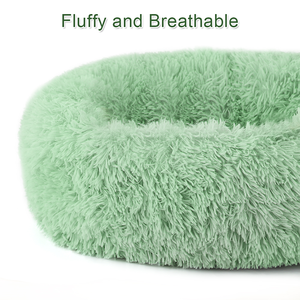 Long Plush Soft Round Kennel Dog Bed