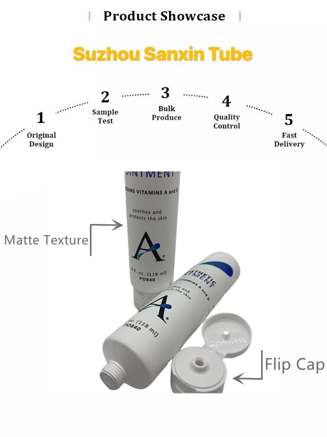 White matte cosmetic tube