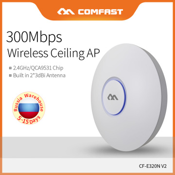 COMFAST 2*3dBi Antenna Indoor Wireless Router 300Mbps Coverage Ceiling AP Access Point 48V POE Wifi Signal Amplifier CF-E320V2