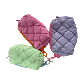 Quilted Puffy Travel Makeup Pouch