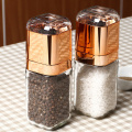 1/2 Pcs Manual Pepper Mill 180ml Glass Bottle Salt and Pepper Grinder Adjustable Ceramic for Kitchen Spice Mill Tools Rose Gold