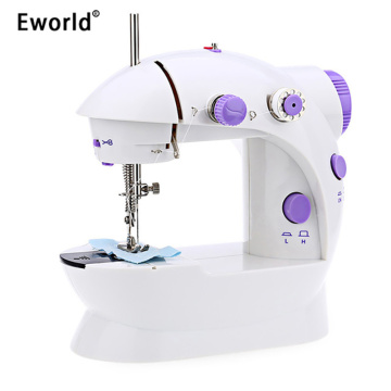 Eworld Mini Handheld Pedal Sewing Machines Dual Speed Double Thread Multifunction Electric Automatic Tread Rewind Sewing Machine