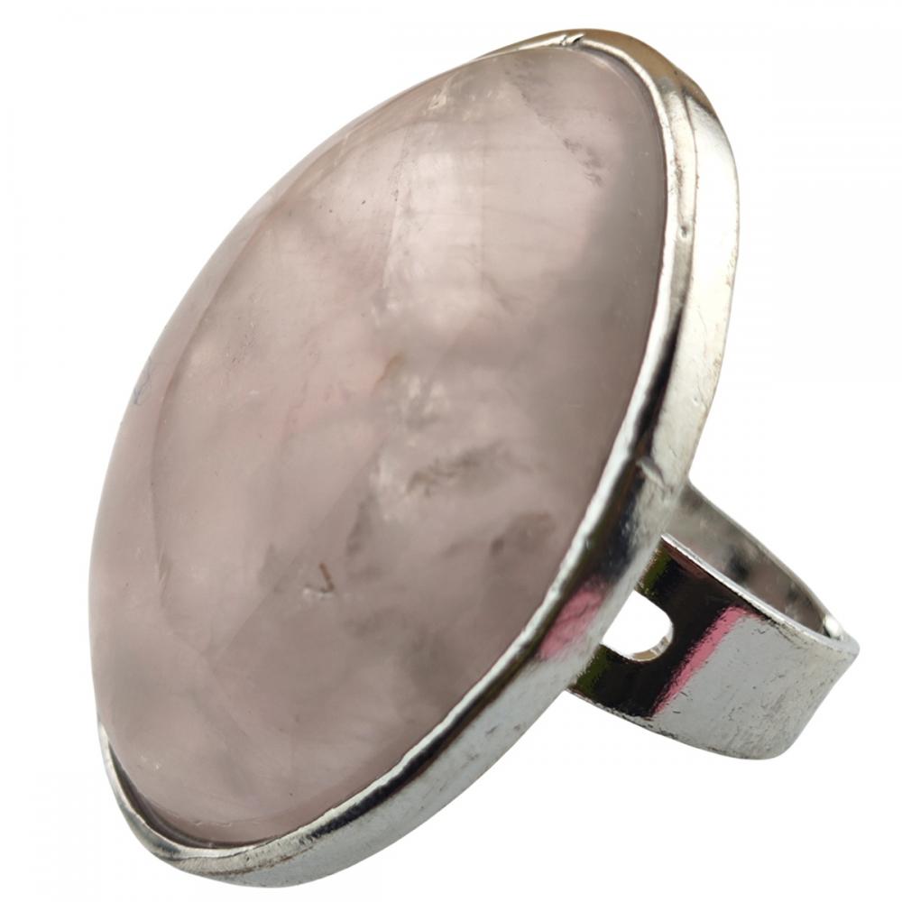 Gemstone Oval Shape Ring Natural Stone Crystal Irregular 25x30MM Quartz Stackable Fashion Ring Handmade Vintage Charm Rings
