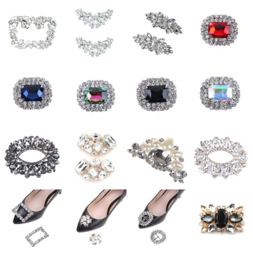 1pc Rhinestones Crystal Decorations Women Shoes Clips DIY Shoe Charms Jewelry Bowknot Shoes Decorative Accessories