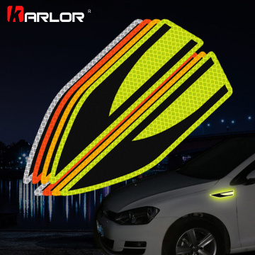 1 Pair Reflective Strips Security Car Stickers Warning Tape Safety Night Luminous Decoration For Car Waist Auto Car Accessories