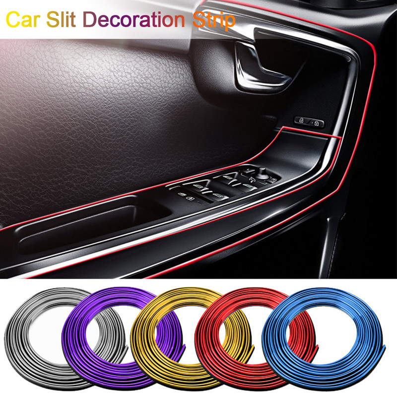 Universal 5M Car Styling Interior Decoration Strips Moulding Trim Dashboard Door Edge Protector Accessories Auto Exterior Parts