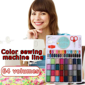 Spot 64 Rolls Sewing Machine Line Thread Spool Set Bobbin Cotton Reel Needle Tape Kit for Home Best Price