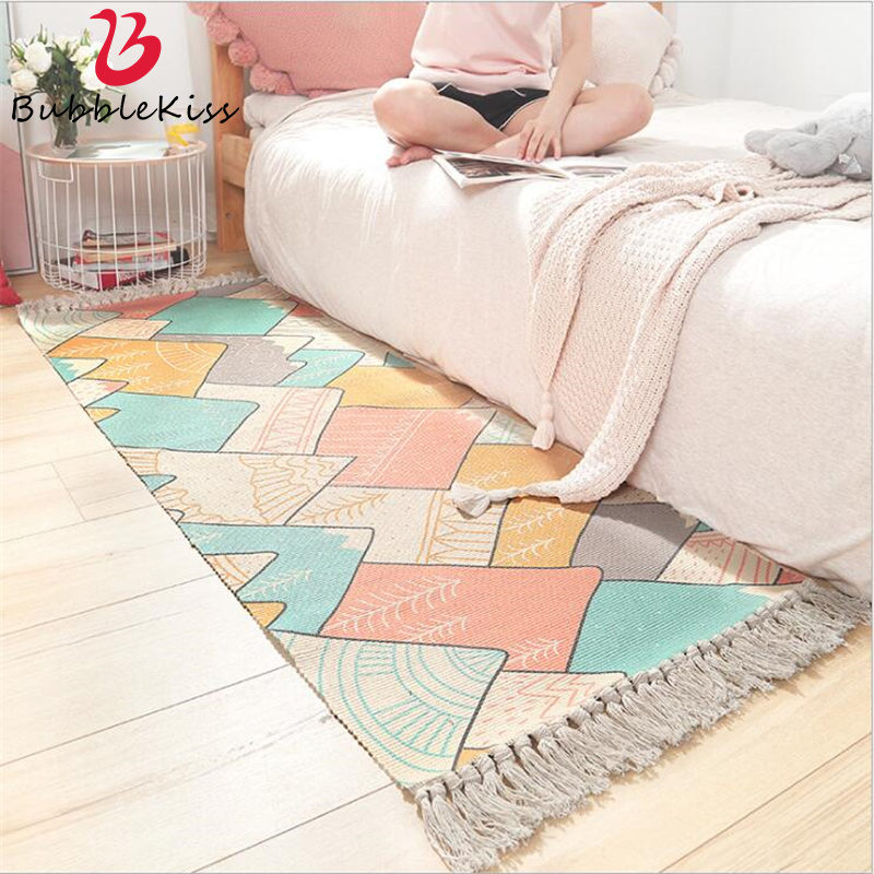 Soft Cotton Delicate Bedroom Carpets For Living Room Kid Room Table Rugs Home Carpet Floor Door Mat Decorate House Area Rug Mats