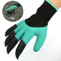 Rubber Garden Gloves with 4 ABS Plastic Fingertips Claws for Gardening Raking Digging Planting Latex Work Glove tools GT036