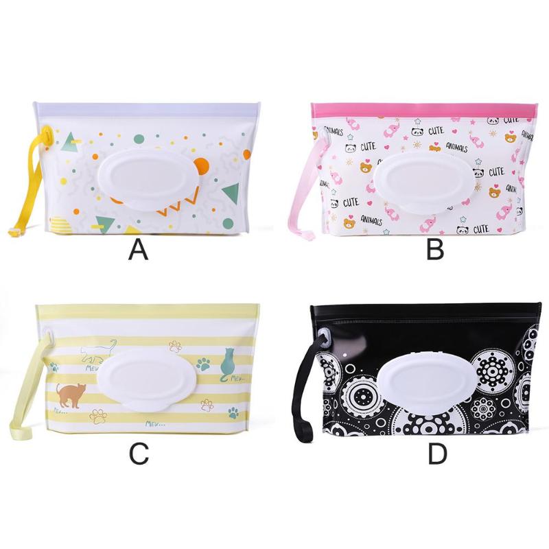 Baby Stroller Cosmetic Bag With Portable Wipe Container Eva Wet Tissue Bag Baby Stroller Accessories Tissue Bag