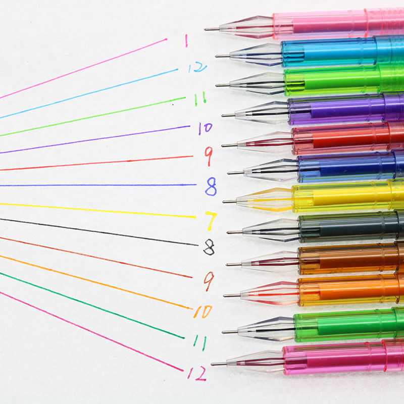 12 Colored Diamond Head Pencil Sketch / Marker / Marker Cartoon Girl Fresh Candy Color Stationery Pen Writing Accessories
